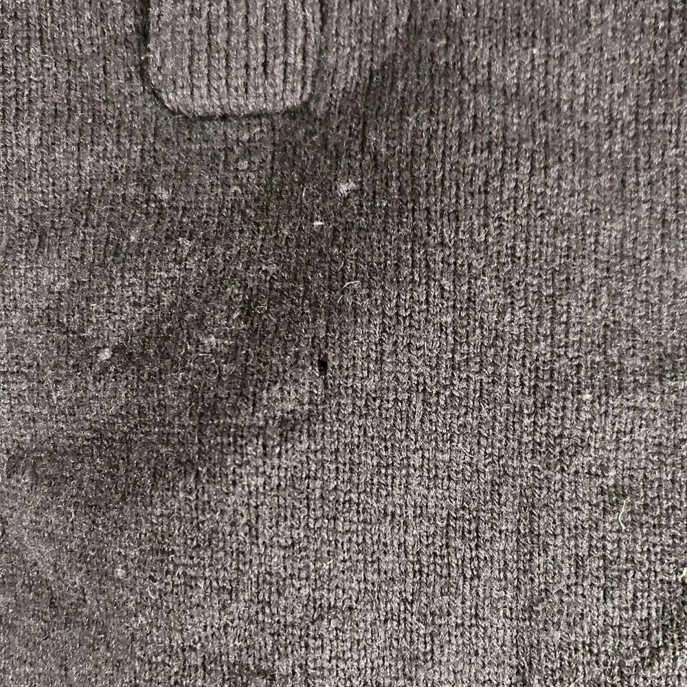 J. Crew Lambs Wool Sweater Men Large Blue Turtleneck Long Sleeve Knit 1/4 Button
